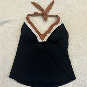 Time and Tru black white and brown tankini top, size large